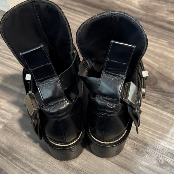 Balenciaga Ceinture Ankle Boots size 35.5 black leather cutout Straps - Picture 5 of 8